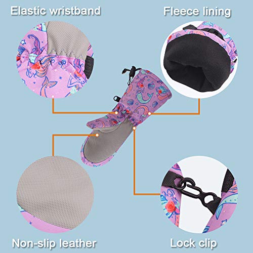 BAVST Winter Kids Waterproof Gloves for Boys Girls Snow Ski Toddler Baby Mittens Outdoor for Infant Teens 1-5T3