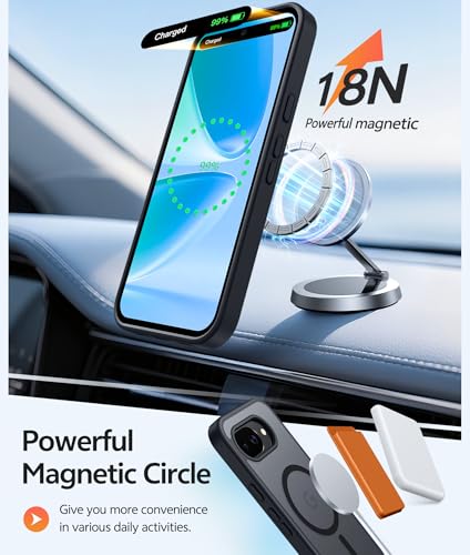 Image of FNTCASE for Google Pixel 10a Case: [Compatible with Magsafe] Translucent Matte Cases with [Screen Protector] Military Grade Shockproof Protective Magnetic Phone Cover for Pixel 10A - Black