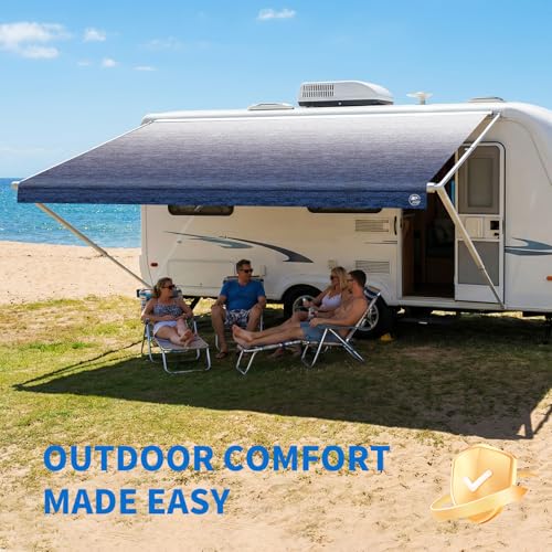 RV Awning Fabric Replacement 16FT (Fabric 15'2"), Upgraded 19.5oz 5-Layer Heavy Duty Rip-Stop Vinyl, Waterproof UV Resistant Camper Awning Canopy for Electric & Manual Awnings, Trailer & Motorhome by Xenjum - Used condition - Image 7
