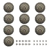 Mingchen Retro Gun Texture Decorative Buckle, Saddle Conchos, Leather Decorative Conchos Buttons for Diy Manual Hardware Accessories, 10 Pcs