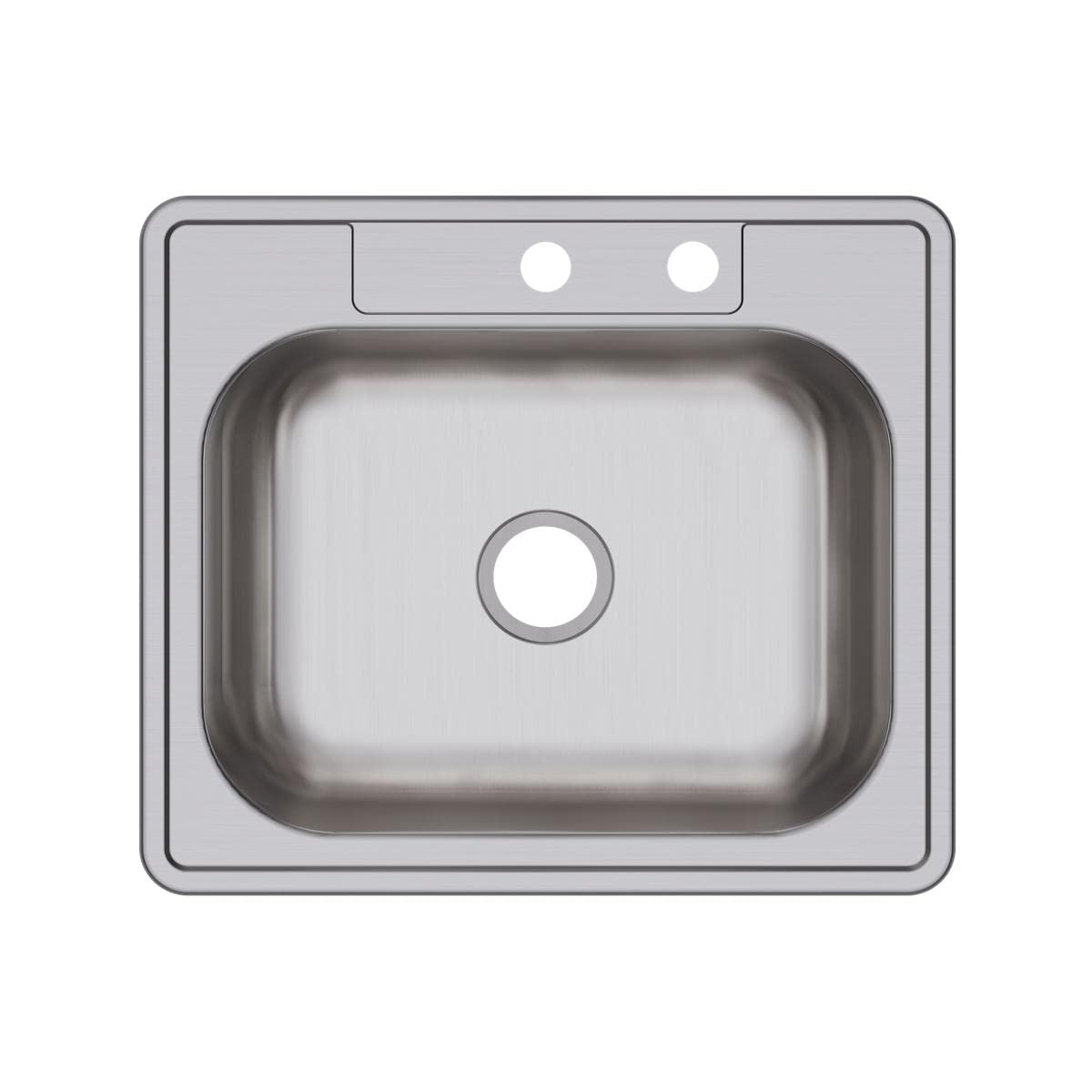 Elkay D12521MR2 22 Gauge Stainless Steel Single Bowl Top Mount Kitchen Sink, 25 x 21.25 x 6.5"
