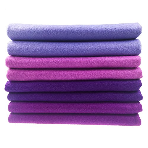 Image of 4pcs Thick 1.4mm Soft Felt Fabric Sheet Assorted Color Felt Pack DIY Craft Sewing Squares Nonwoven Patchwork (92x90cm Purple)
