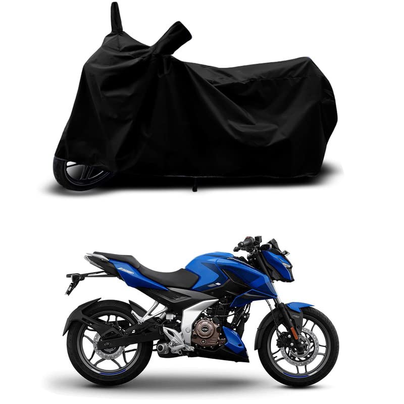 Image of 100% Scratchproof /UV-Rays /Heat Protection /Birds Dropping /Water Resistant /Dust Proof /Waterproof /Bike Scooty Two Wheeler Body Cover Compatible for Pulsar N160 ABS BS6 All Varients[Black]