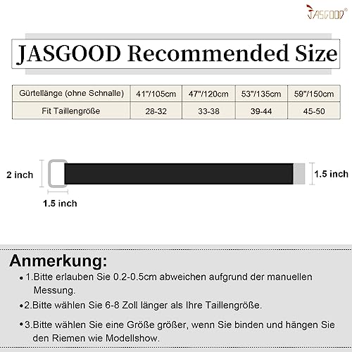 JasGood 2 Stück Herren Canvas Gürtel, Gewebter Casual Gürtel
