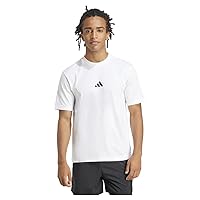 adidas Homme Essentials Small Logo Single Jersey Tee, White/Black