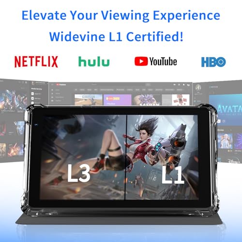 Image of 7 Inch Android Tablet with Case, 32GB ROM+ 8GB RAM Quad-Core Processor，2MP+5MP Dual Camera,5G WiFi 6, BT Computer Pc，3000mAh Battery,1024*600 IPS