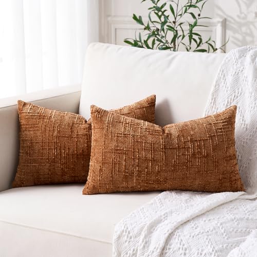 Housse de coussin chenille grand format pour rénover un canapé usé