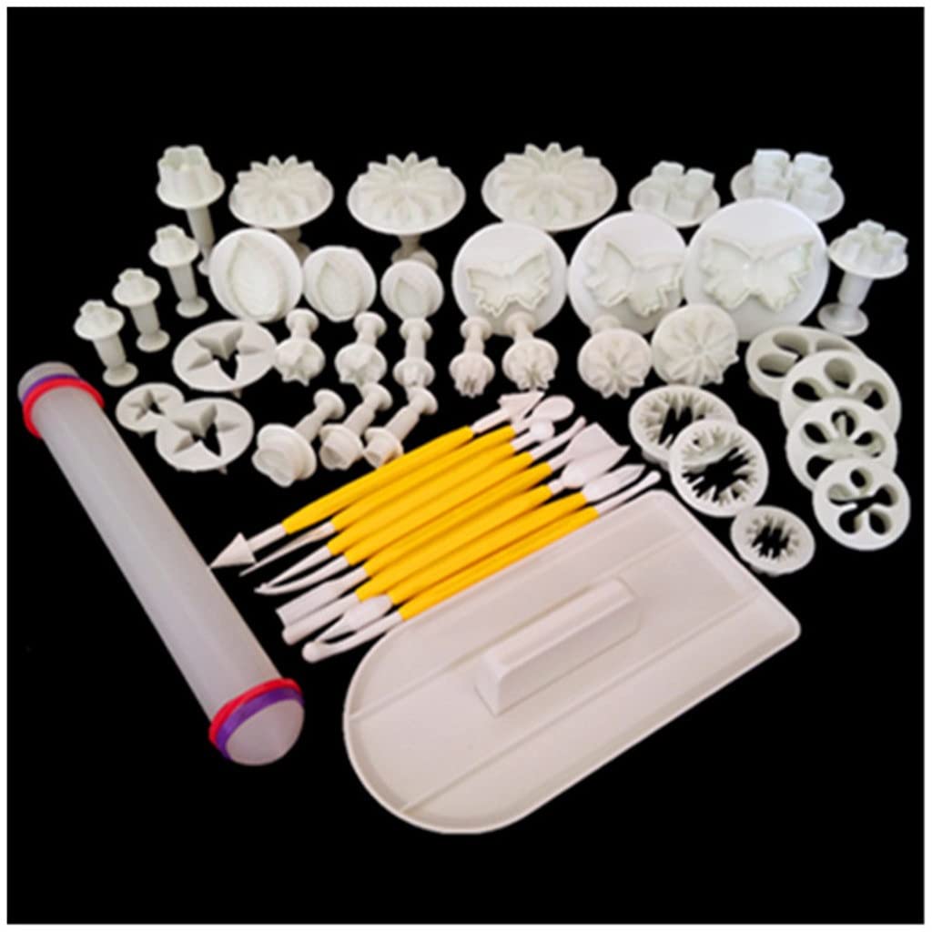 Juego de repostería de 14 Piezas, 14 Estilos, Juego de 46 Piezas, Troquel de Repujado con Resorte, espátula, Accesorios de Silicona para decoración de Pasteles