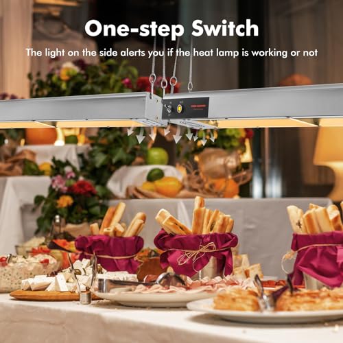 Hiteemer BI007438 36 Inch Food Heat Lamp Strip Commercial Food Heating Warmer Lights Hanging Overhead Stainless Steel thumb #3