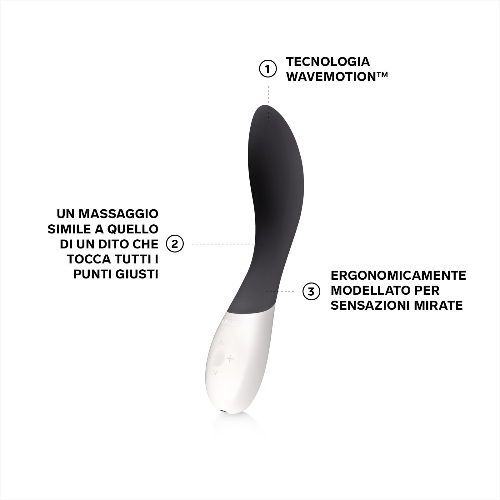 LELO MONA Wave Vibratore per Donna con Tecnologia WaveMotion e 12 Modalità di Vibrazione, Vibratori, Vibratori Donna con Movimento Wave, Nero (Black)