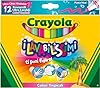 CRAYOLA I Lavabilissimi Pennarelli Ultra-Lavabili, Punta Maxi, Colori Tropicali Assortiti, per Scuola e Tempo Libero, 12 Pezzi 58-8335