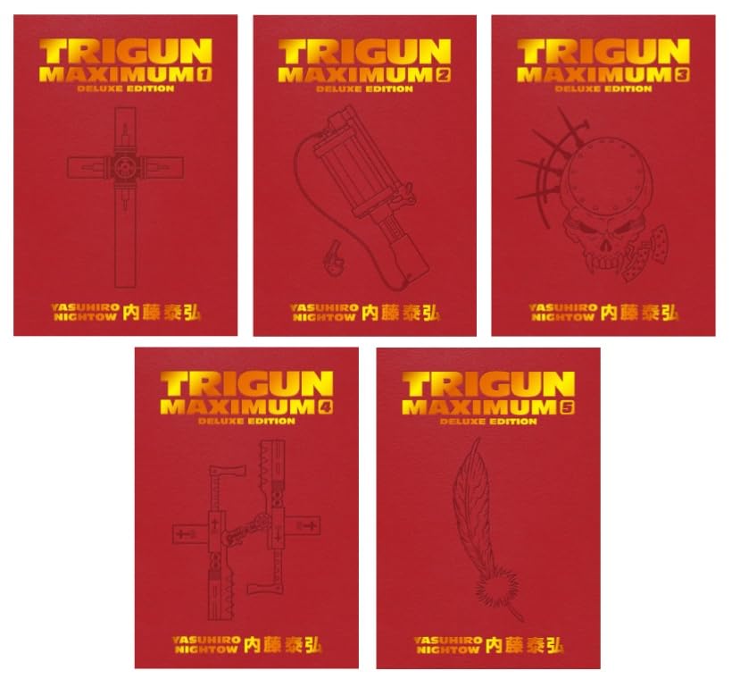 Trigun Maximum Deluxe Edition Series 5-Book Collection Set (Vol.1 to Vol.5) by Yasuhiro Nightow - Sequel to the Classic Action Sci-Fi Manga Trigun      Hardcover – July 22, 2025