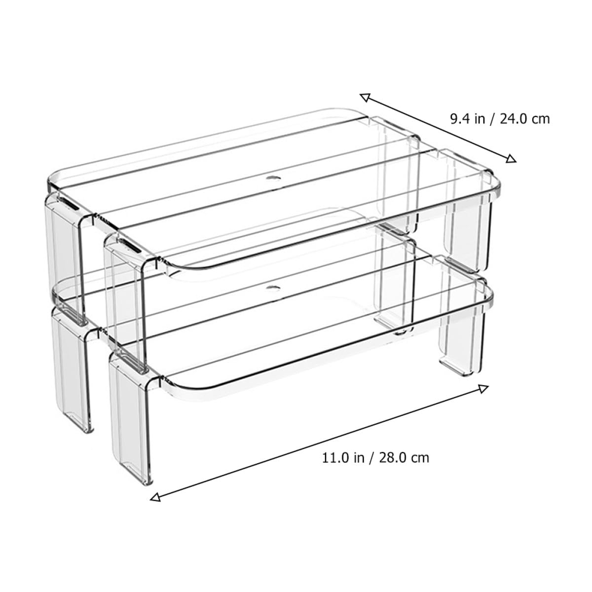 Estante de Almacenamiento Superponible Plástico 2 Piezas para Nevera