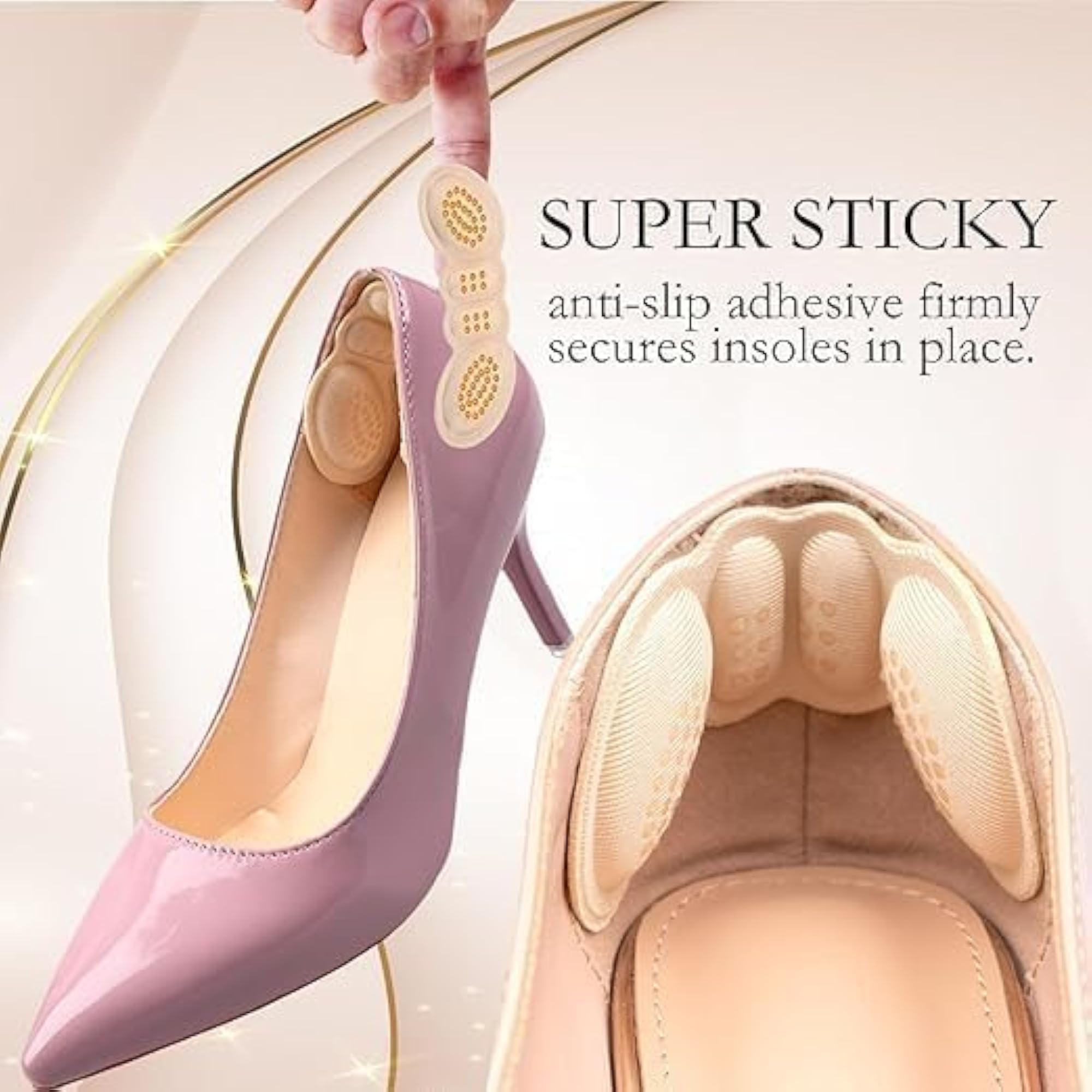 4 Pair Heel Pads for Loose Shoes