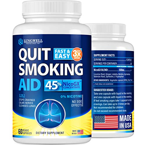 Quit Smoking Aid - Lung Cleanse & Detox Pills - Made in USA