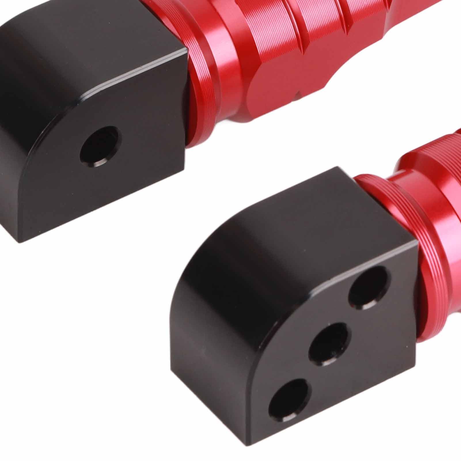 Pedane Posteriori, Pedali di Ricambio in Lega di Alluminio Anodizzato per Moto, con Superficie Antiscivolo, Adatti per Z800 Z650 Z900 Z1000SX 250 300 400 650 (rosso)
