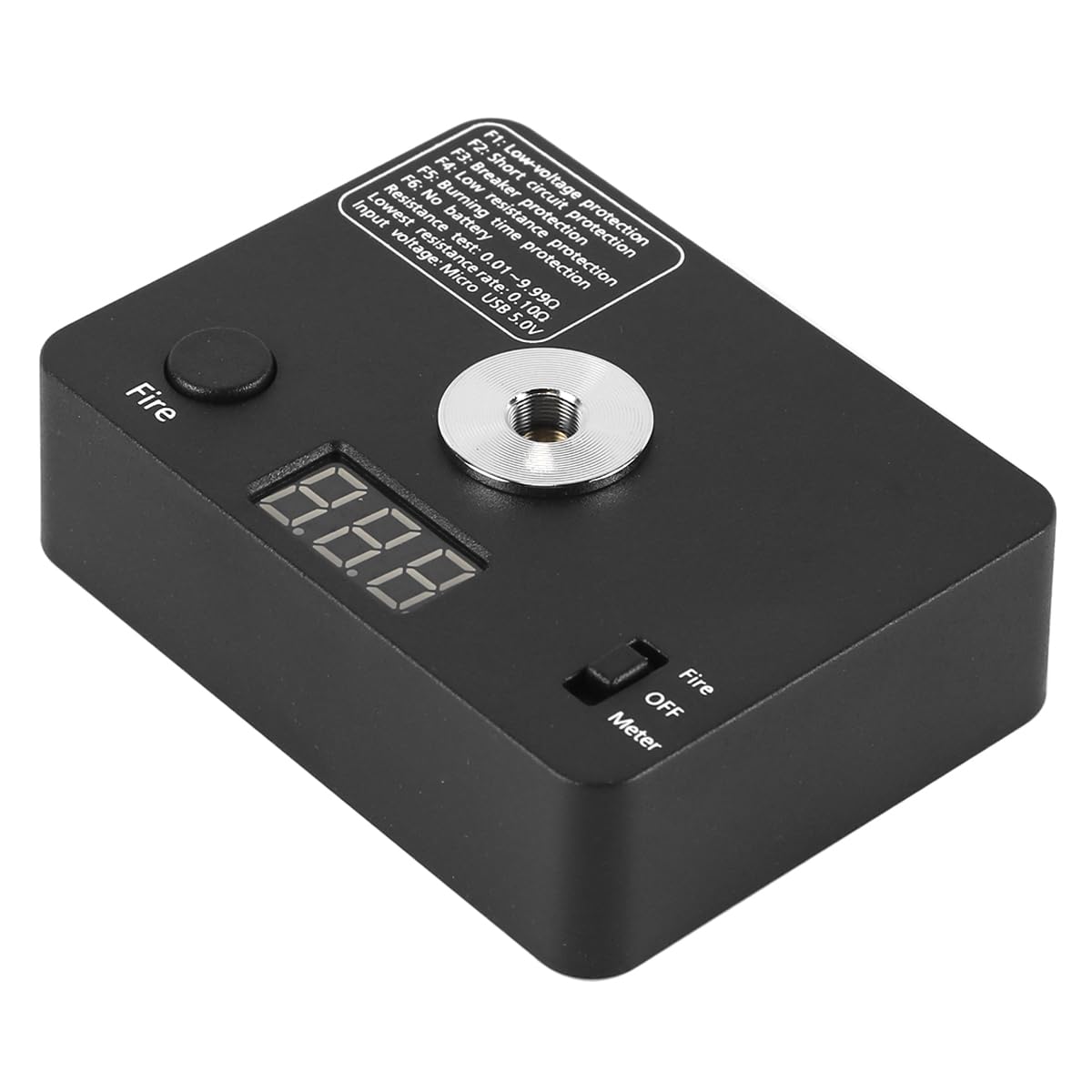 Gorise 521 Mini Tab V3 Ohmmetro Digitale Tester di Resistenza della Bobina per Gamma di Costruzione di Sigarette Elettroniche 0,01-9,99ω Compatibile con Batterie 18650 Kit di Fissaggio Bobina Compatto
