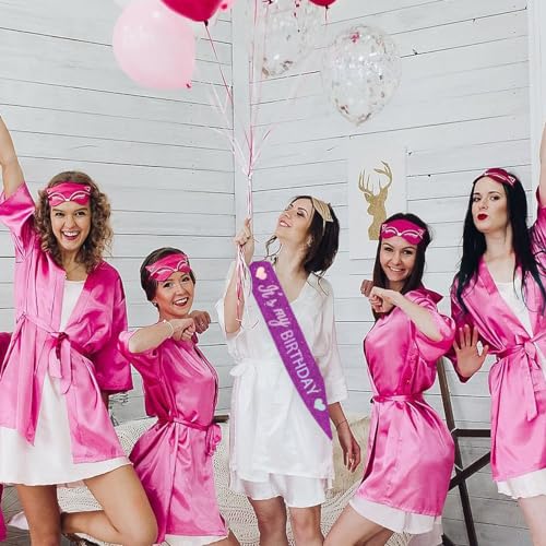 Image of Vuzvuv It's My Birthday Birthday Sash, Glitter Birthday Sash with Foil Letters Birthday Party Decor for Women, Girls