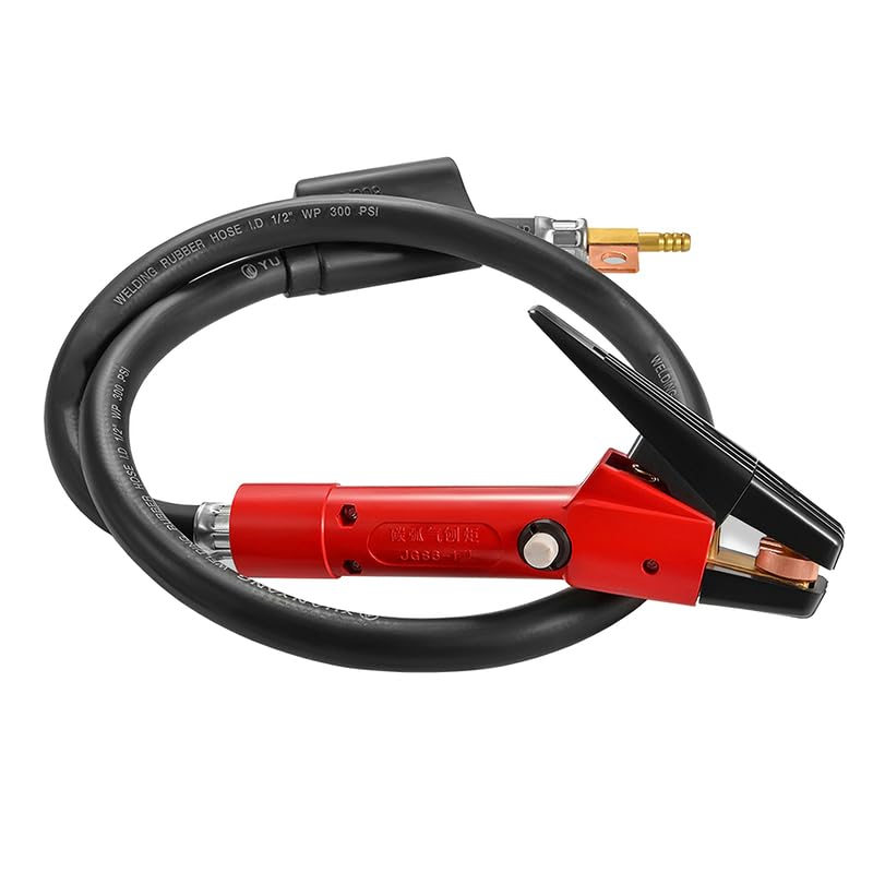 Carbon Gouging Torch 270MM Air Carbon Arc Gouging Rods Electrode Holder Clamp For Digging Groove Metal Cutting (B:Electrode Clamp+1.6M Wire)