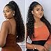 Curly Human Hair Ponytail with Wrap Drawstring 3C Brazilian Hair Weave Natural Color Afro Kinky Curly Hair Piece Clip-in Extensions Hair Pieces for Women (20 Inch, Curly)
