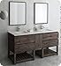 Fresca FVN31-301230AC-FS Formosa 72" Floor Standing Double Sink Modern Bathroom Vanity with Open Bottom & Mirrors