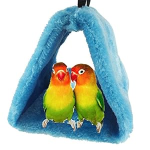 Bello Luna Blue Parrot Nest Pet Bird Nest Winter Warm Hangmat Opknoping Cave Cage Pluche Happy Hut Tent Bed (S)