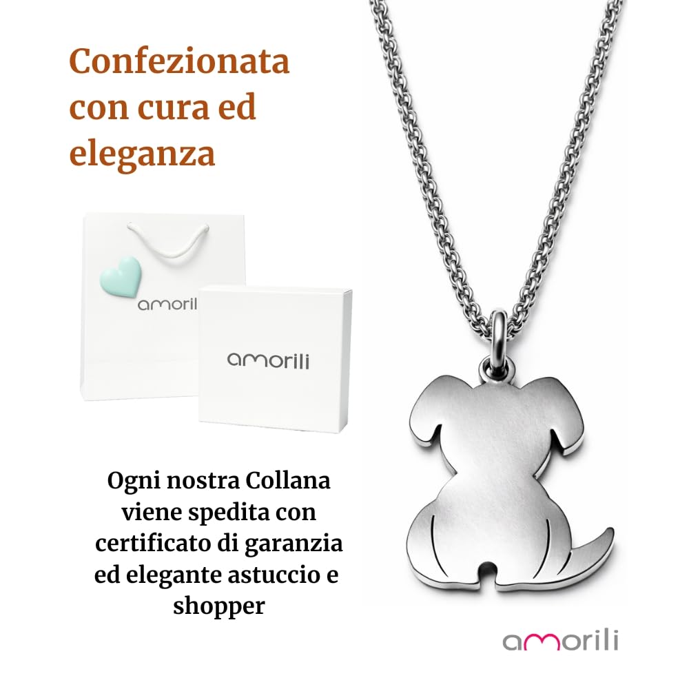 Collana con Cane Personalizzabile con Nome – Pendente Cagnolino in Acciaio Inox – Gioiello Personalizzato per Amanti degli Animali – Idea Regalo Donna Uomo