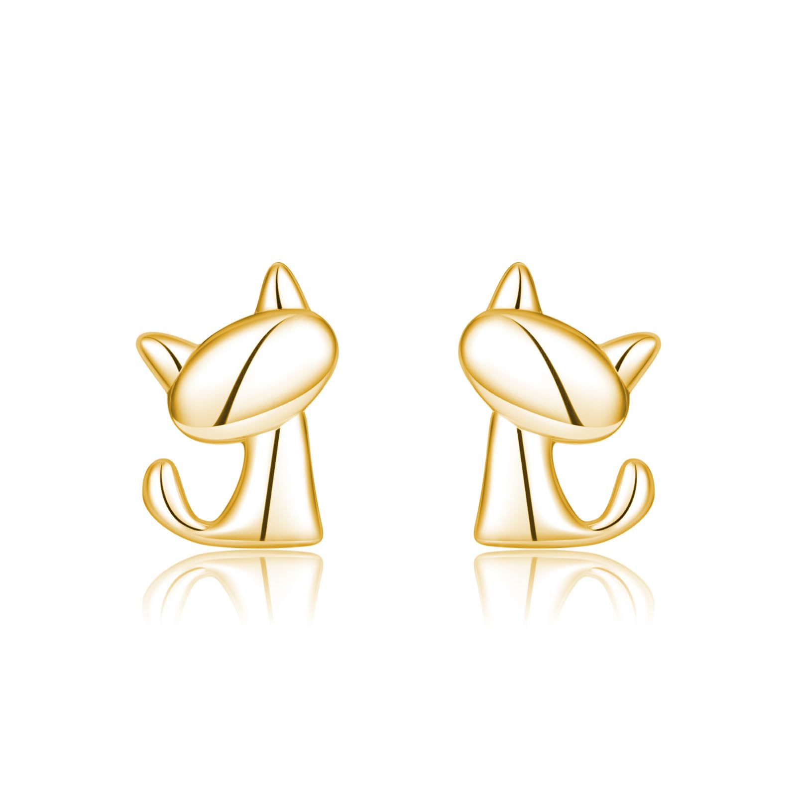 SLUYNZ 925 Sterling Silver Cat Stud Earrings for Women Teen Girls Cute Cat Earrings Studs Animal Earrings Cat Jewelry for Cat Lovers