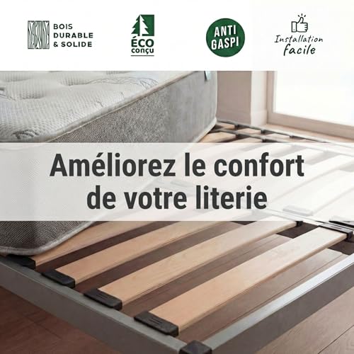 Lattes pour sommier et lit EBAC : réparez votre couchage avec le lot en hêtre