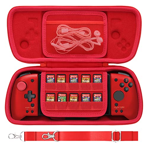 Image of Aenllosi Hard Case for Hori Nintendo Switch Split Pad Pro Controller,Red | EVA hard shell, Water-resistant design, Dust-resistant design, Impact-resistant design