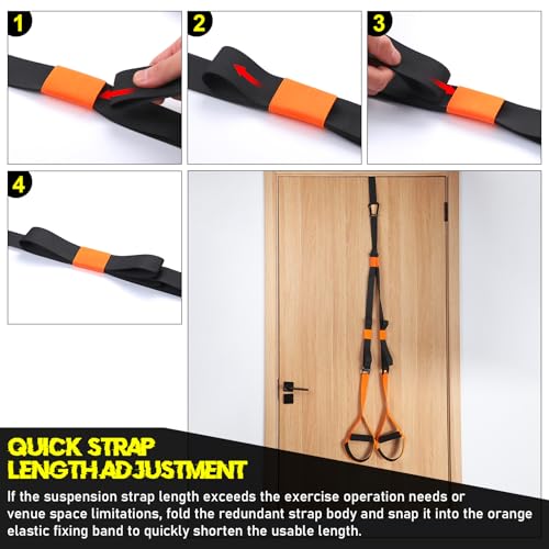 TOBWOLF Adjustable Home Suspension Straps Training Kit, All in One Compact Resistance Trainer Straps & Door Anchors, Suitable - Image 3