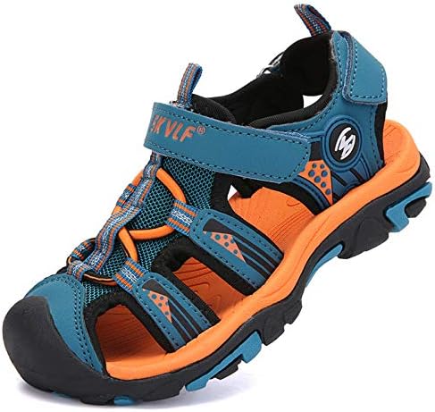 DADAWEN Boy's Girl's Outdoor Athletic Strap Breathable Closed-Toe Water Sandals (Toddler/Little Kid/Big Kid) Navy US Size 2 M Little Kid