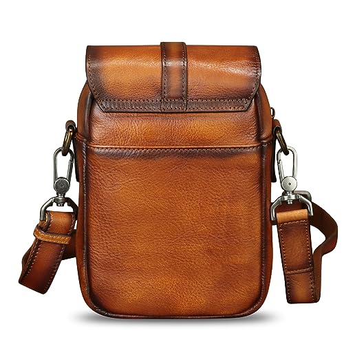 Genuine Leather Phone Purse for Women Vintage Leather Cell Phone Pouch Mini Small Shoulder Bag Crossbody Bag with Strap3