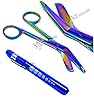 Heavy Duty Reusable Penlight + Multi Rainbow Color Nurse Doctor Medical Lister Bandage Scissors Shears (A2ZSCILAB) (BLUE + Bandage Scissors 5.5") #2