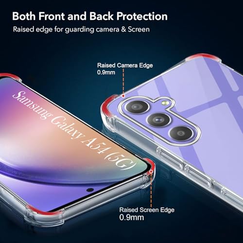 Image of Jkobi Shockproof Crystal-Clear Back Cover for Samsung Galaxy A54 5G (Anti Yellow Case | Drop & Camera Protection | Hard Polycarbonate)