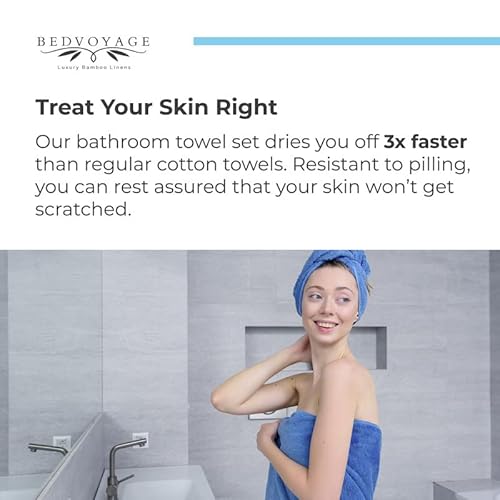 Bedvoyage 100% Organically Grown Viscose Derived From Bamboo Towels - 8Pc Highly Absorbent, Extra Large Organic Bath Towels, Washcloth & Luxury Hand Towels - Hotel Quality Towels Sage #TOP3