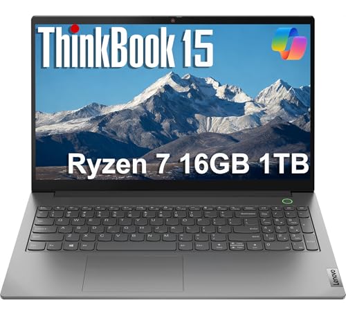 Image of Lenovo ThinkBook 15 Business Laptop (15.6 inch FHD Anti-Glare, AMD 8-Core Ryzen 7 5825U (Beat Intel i7-1165G7), 16GB RAM, 1TB SSD), Fingerprint, Webcam, Ethernet, Wi-Fi 6, IST SD Card, Win 11 Pro, Grey