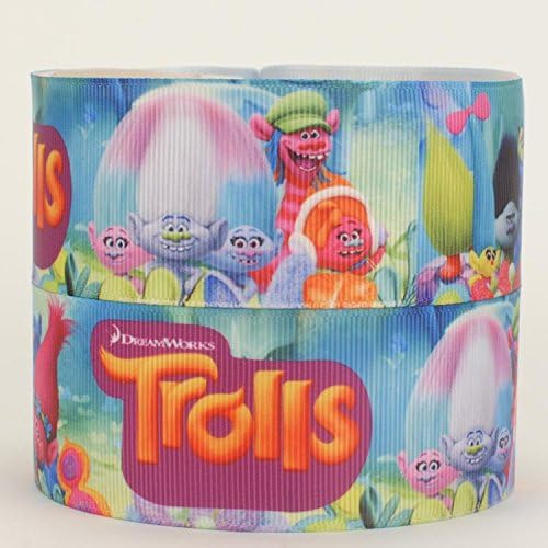 5yards 1.5"38mm Lovely movie Trolls Ribbon Cartoon Printed Gift Grosgrain Ribbon