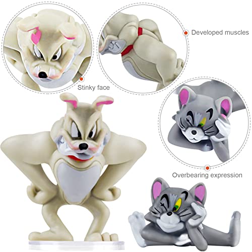 5Pcs Solid Pvc Tom And Jerry Figure Hot Anime Cat, Mouse And Dog Figure Set 4-6.5Cm #TOP2