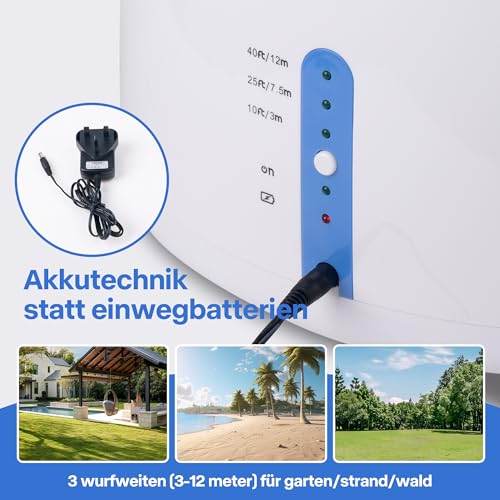 Pet Prime Automatischer Ballwerfer für Große Hunde, Ballwurfmaschine mit 3 Distanzstufen (3-12M) Ballmaschine mit 6x6,35cmTennisbällen, Wiederaufladbarem & Hundepfeife für Outdoor-Spiele (Maxi-Werfer)