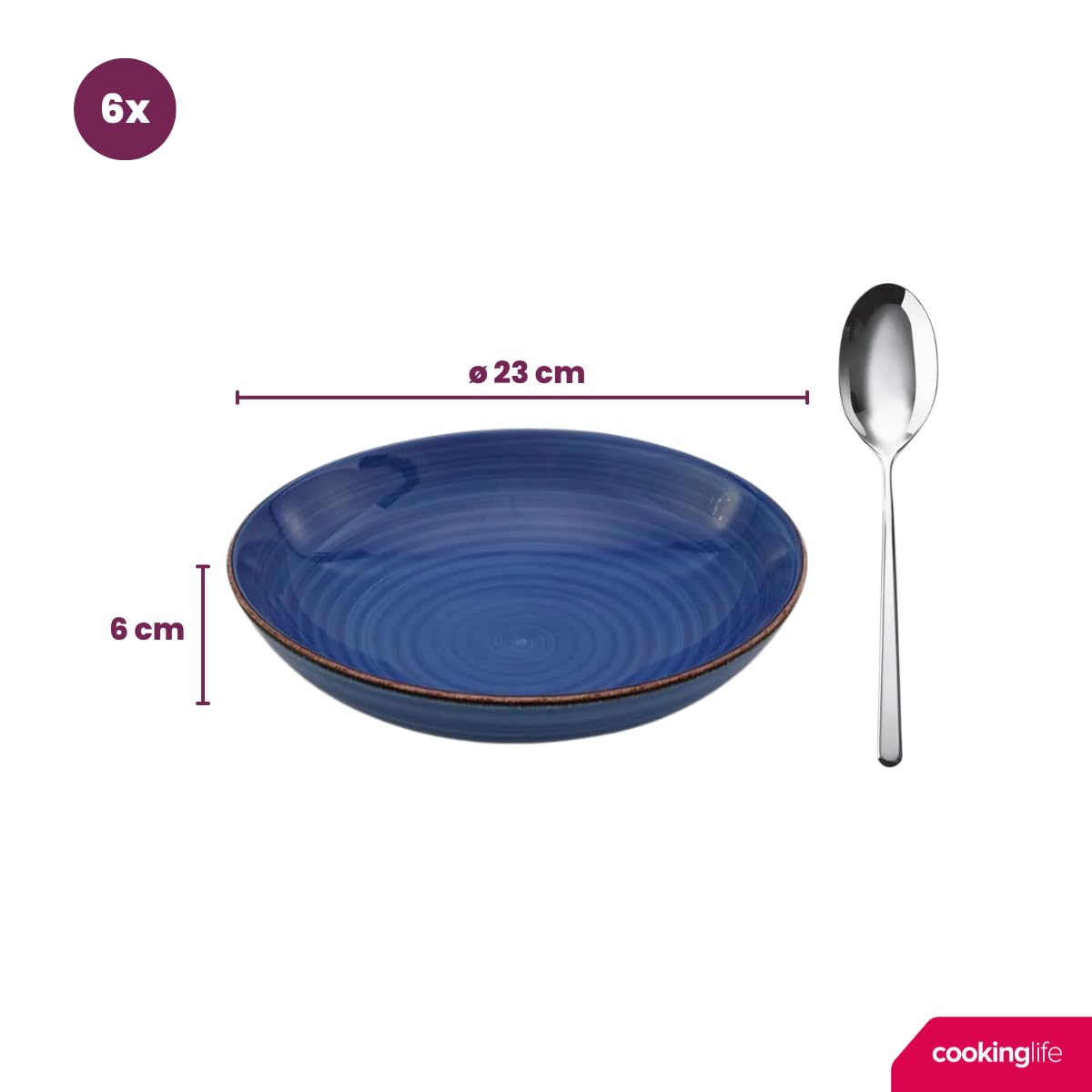 Assiettes à pâtes Studio Tavola Ocean Blue ø 23 cm - 6 pièces
