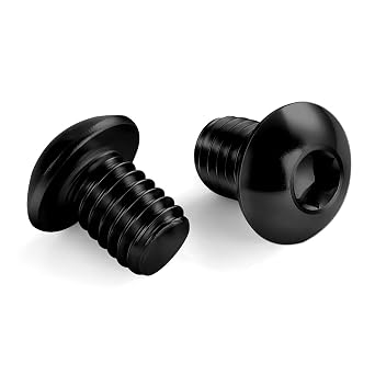 1/4-20 x 1/2" Button Head Socket Cap Screws, 18-8 Stainless Steel Black Finish, Allen Hex Drive, Fully Threaded, 25 PCS