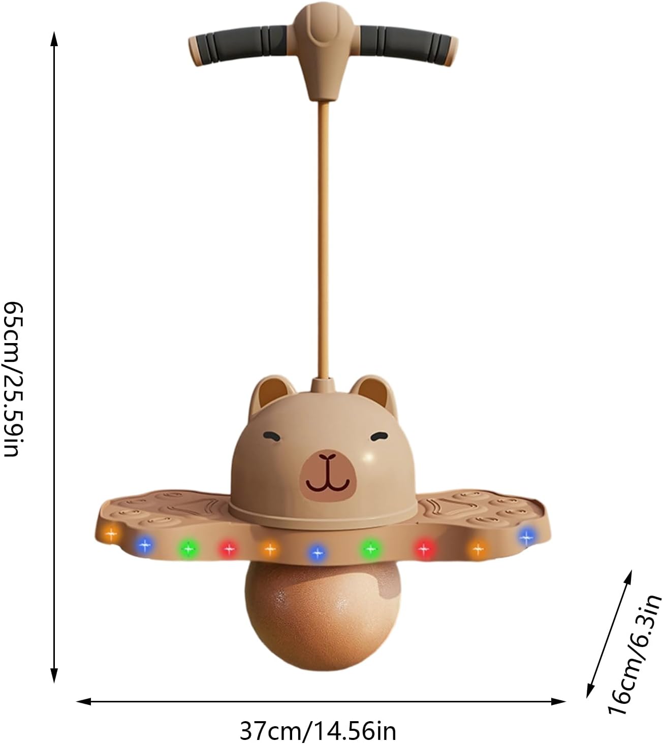 Hopping Ball - Capybara Jumping Ball with Handle | Cartoon Design Space hopperrs, Non Slip Bouncy Jumper Equipment for Beginners Girls Adults Sports Indoor Outdoor School Park Gathering