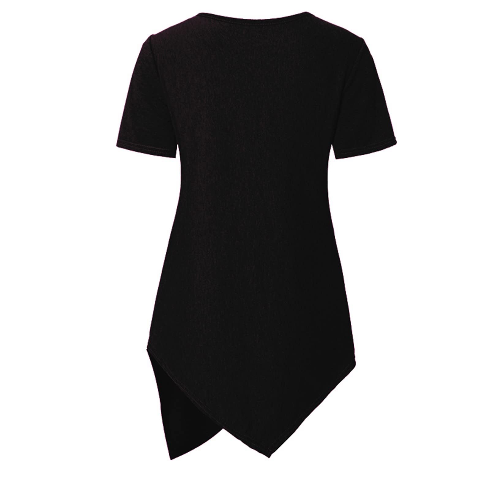 Lot de 3 t-shirts de maternité à manches courtes et col rond - Couleur unie - Asymétrique - Pour l'allaitement - Pour femme