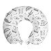 ABAKUHAUS Messico Cuscino da Viaggio, I prodotti folcloristiche Sketch Art, Accessorio in Schiuma di Memoria per Viaggio, 30 cm x 30 cm, Charcoal Grey and White