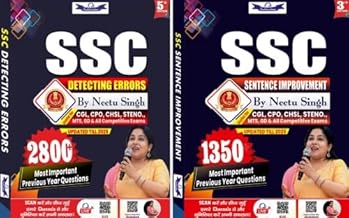 SSC Detecting Errors & Sentence Improvement Combo By Neetu Singh | Updated Till 2025 | Most Important Previous Year Questions | Best for SSC CGL, CHSL, CPO, Steno, MTS & All Competitive Exams