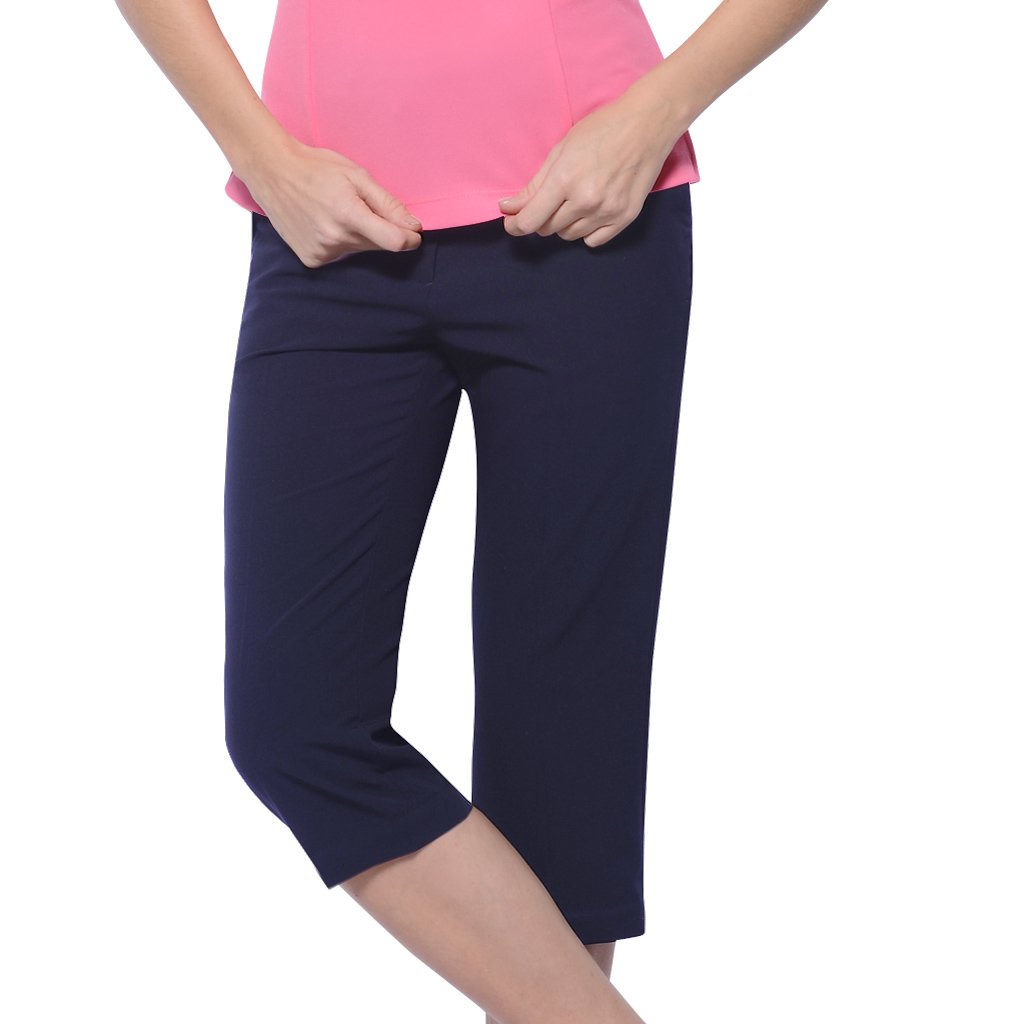 Monterey Club Women's Lightweight Elite Golf Capris #2860 (Navy, Size:4)