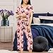 Peystean Women's Lazy 2 Pcs Pajamas Set,Fashion Red Crabs Floral Pink Ladies Loungewear Set Short Sleeve Blouses Tops and Drawstring Capri Pants Daily Pjs Adult Home Cloth M
