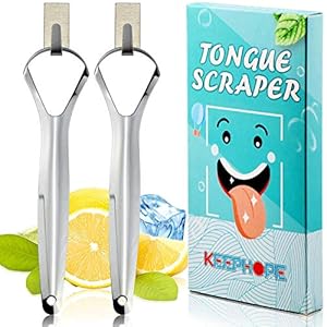 Tongschraper (2-pack) roestvrijstalen tongreiniger voor volwassenen en kinderen orale verminderen slechte adem medische kwaliteit tongborstel met mini-haken