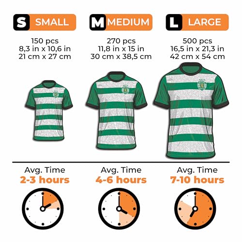 Iconic Puzzles, Sporting CP Jersey, Officially Licensed Wooden Puzzle, 100% Sustainable, Gift for Adults and Children Size M - Image 3